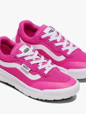 Vans Ultra Range Mesh BRZ Raspberry Rose Pink and White Slip on Shoes Kids 2
